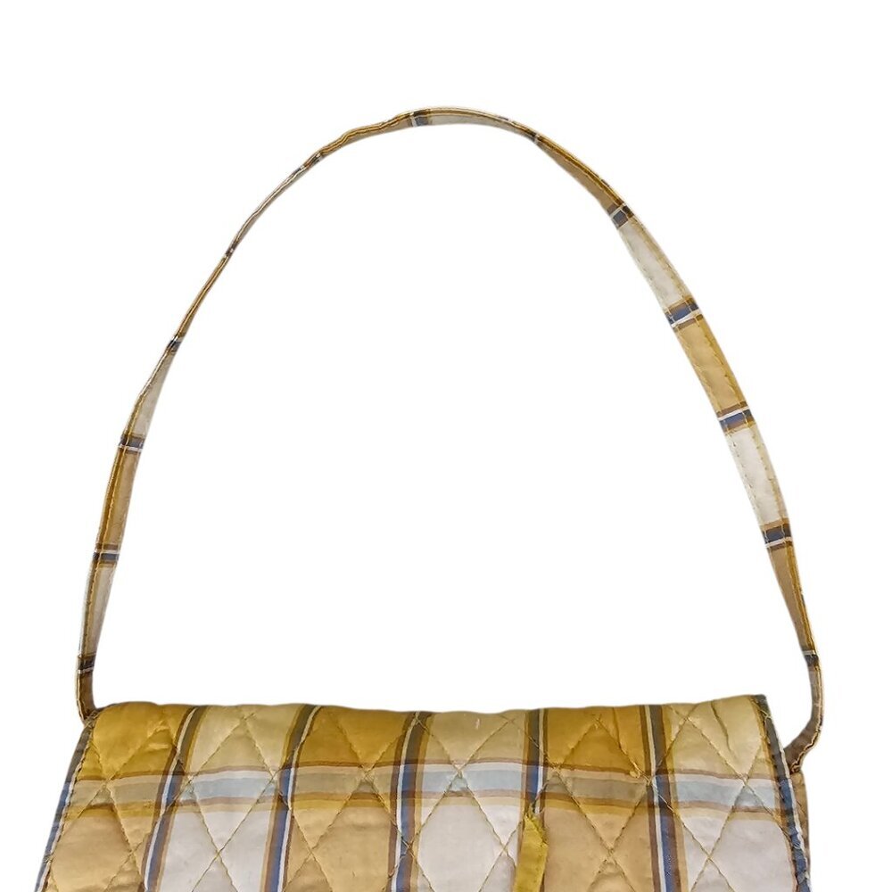 Vera Bradley Silk Quilted Striped Golden Small Y2K Shoulder Handbag - Picture 12 of 15